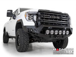 GMC Sierra 2500 Bomber Front Bumper w/ 6 Rigid 360 Round LED Lights